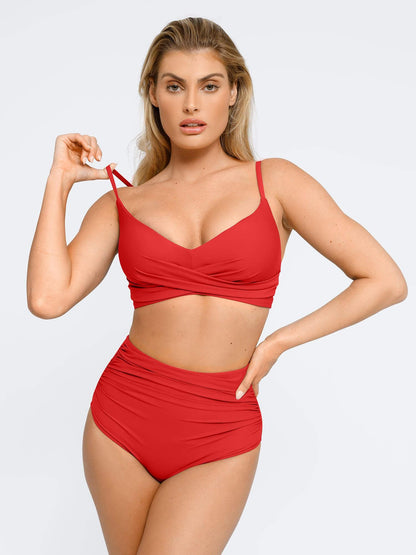 Conjunto de Biquíni Franzido Modelador com Top e Calcinha | Valentina Privée