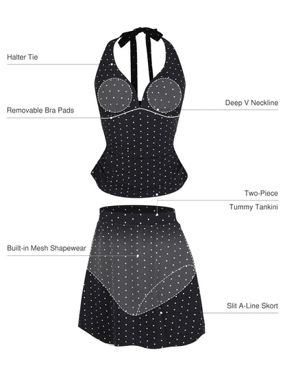 Conjunto Tankini com Saia Modeladora Valentina Privée