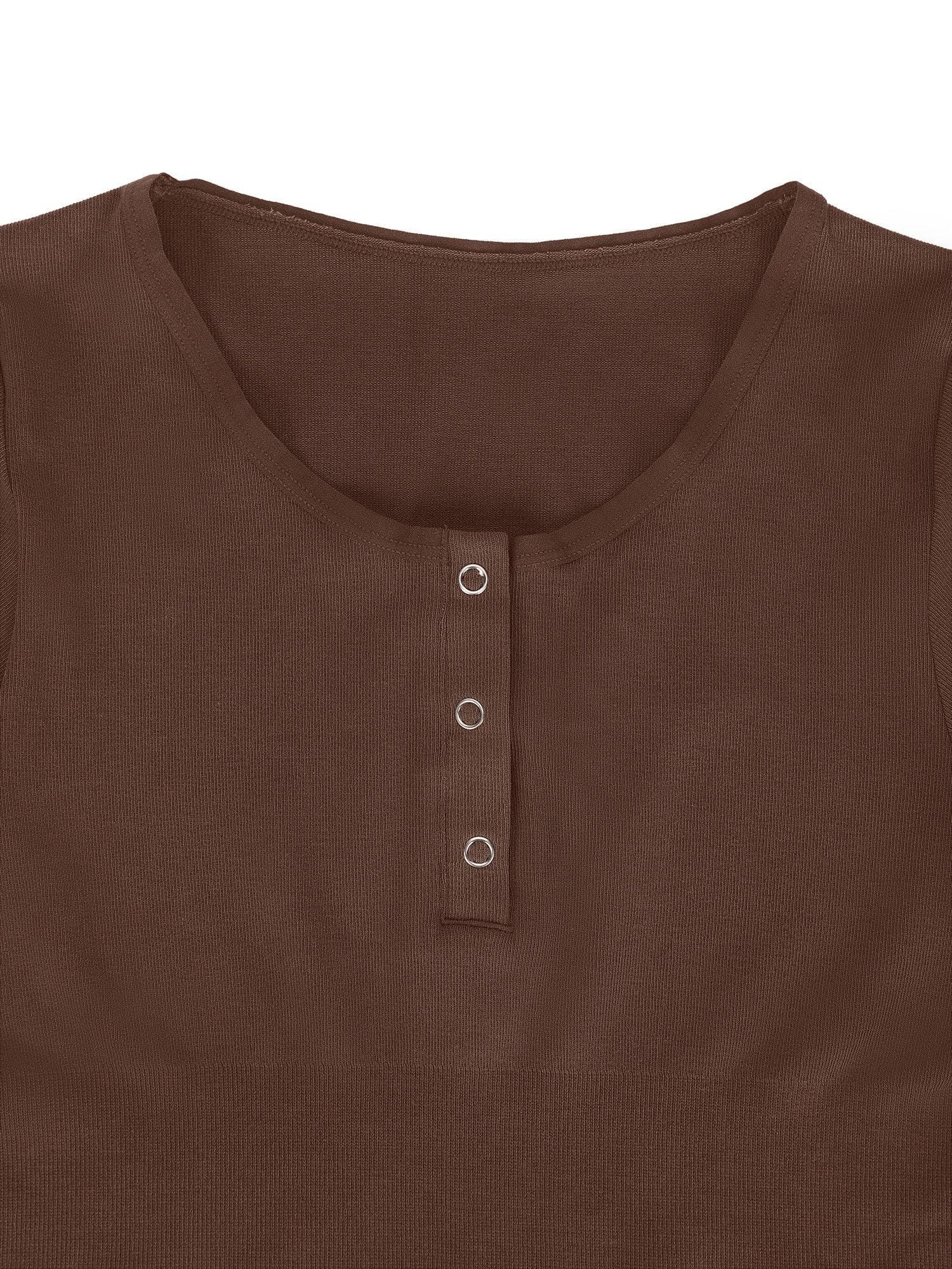 Body Modelador Sem Costura em Modal com Gola Henley | Manga Longa