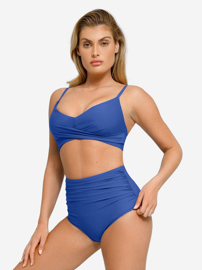 Top de Biquíni Drapeado Modelador com Realce do Busto | Valentina Privée