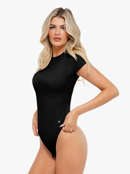 Body Modelador Manga Curta Gola Redonda Valentina Privée | CloudSense