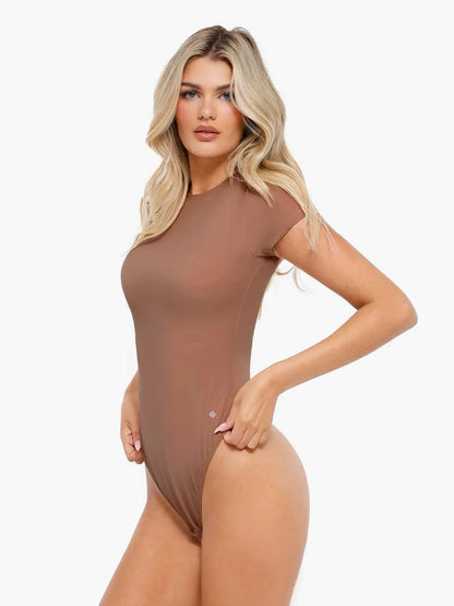 Body Modelador Manga Curta Gola Redonda Valentina Privée | CloudSense