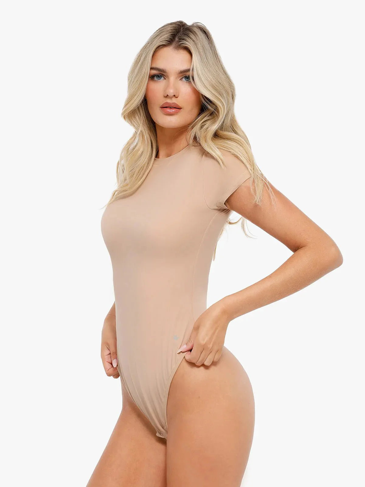 Body Modelador Manga Curta Gola Redonda Valentina Privée | CloudSense