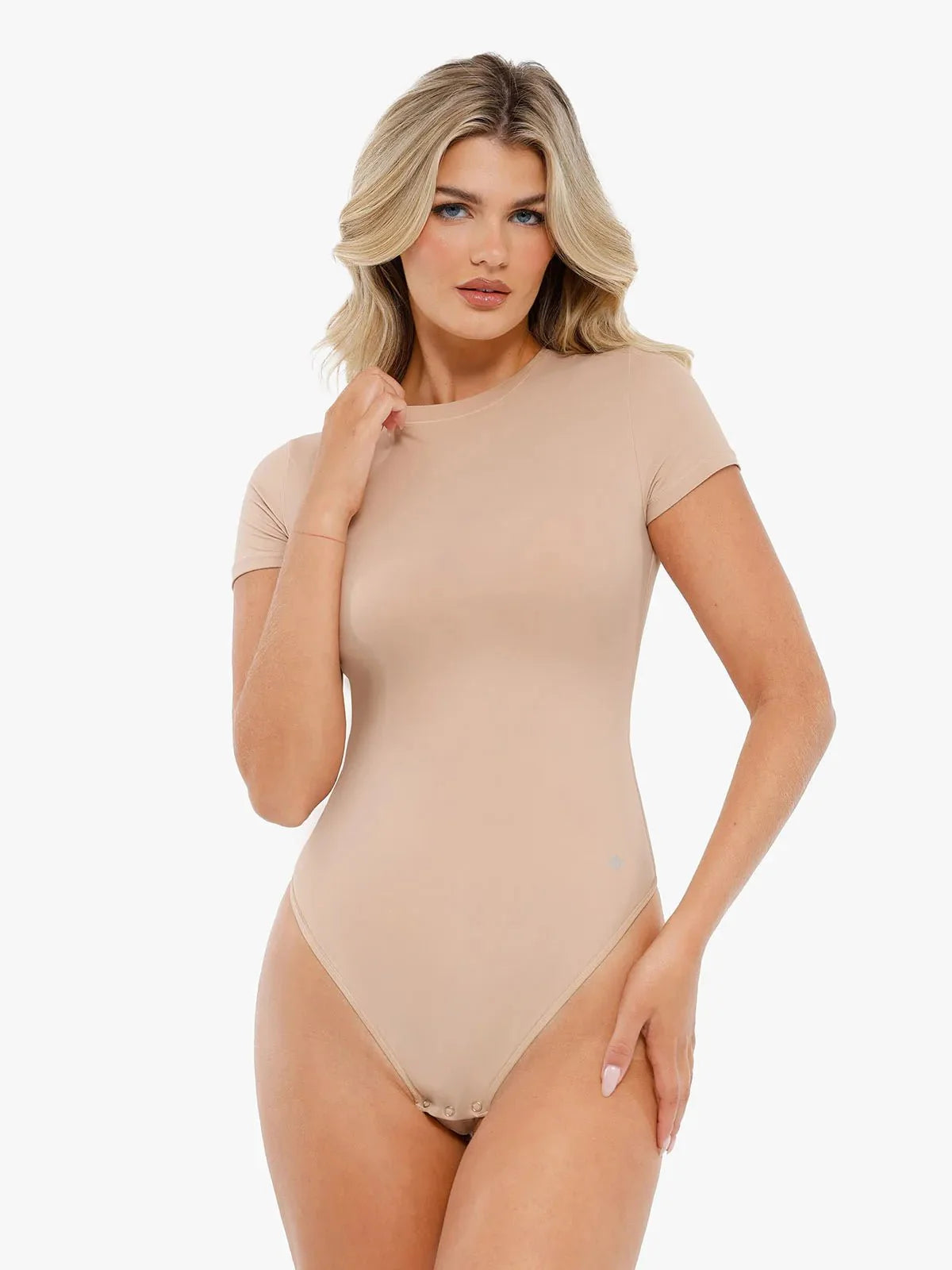 Body Modelador Manga Curta Gola Redonda Valentina Privée | CloudSense