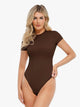 Body modelador Cloudsense de manga curta com gola redonda