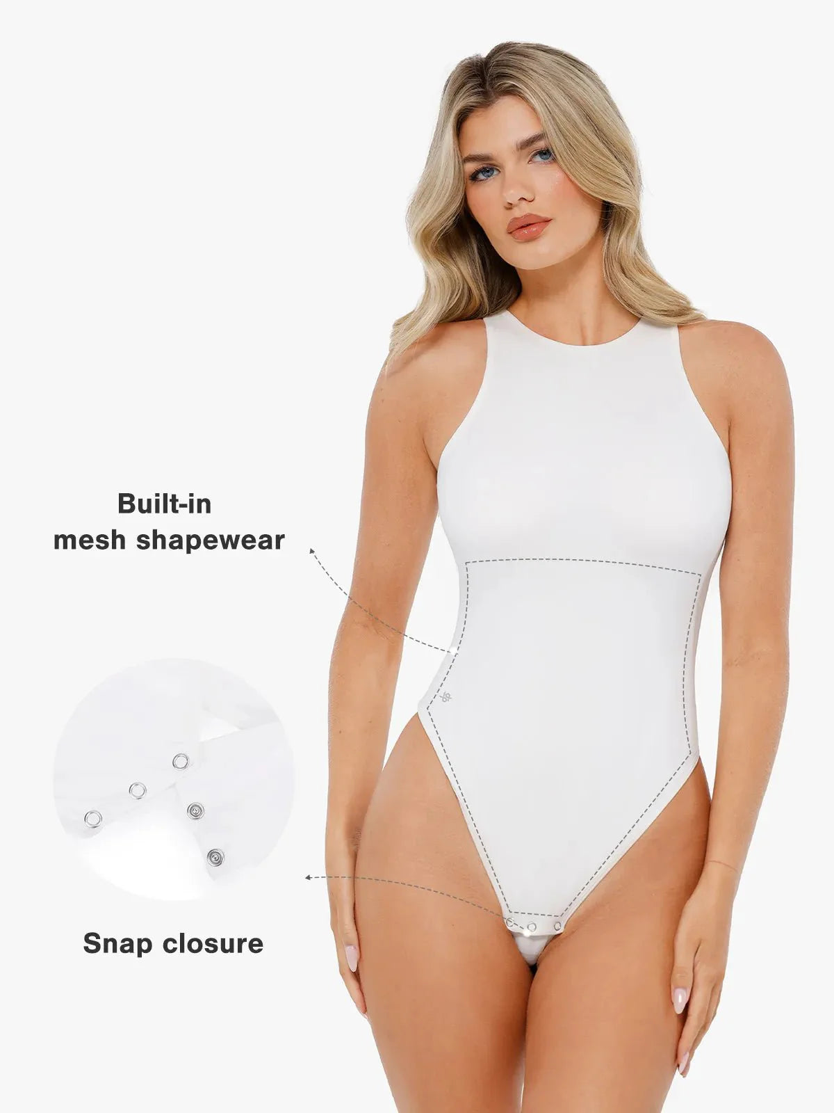 Body Modelador CloudSense Sem Mangas com Decote Redondo | Valentina Privée