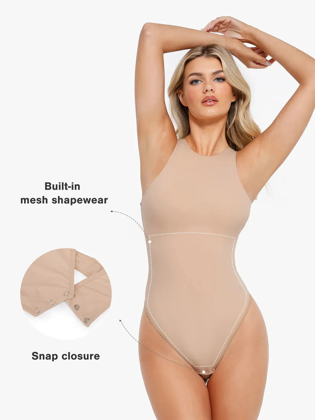 Body Modelador CloudSense Sem Mangas com Decote Redondo | Valentina Privée