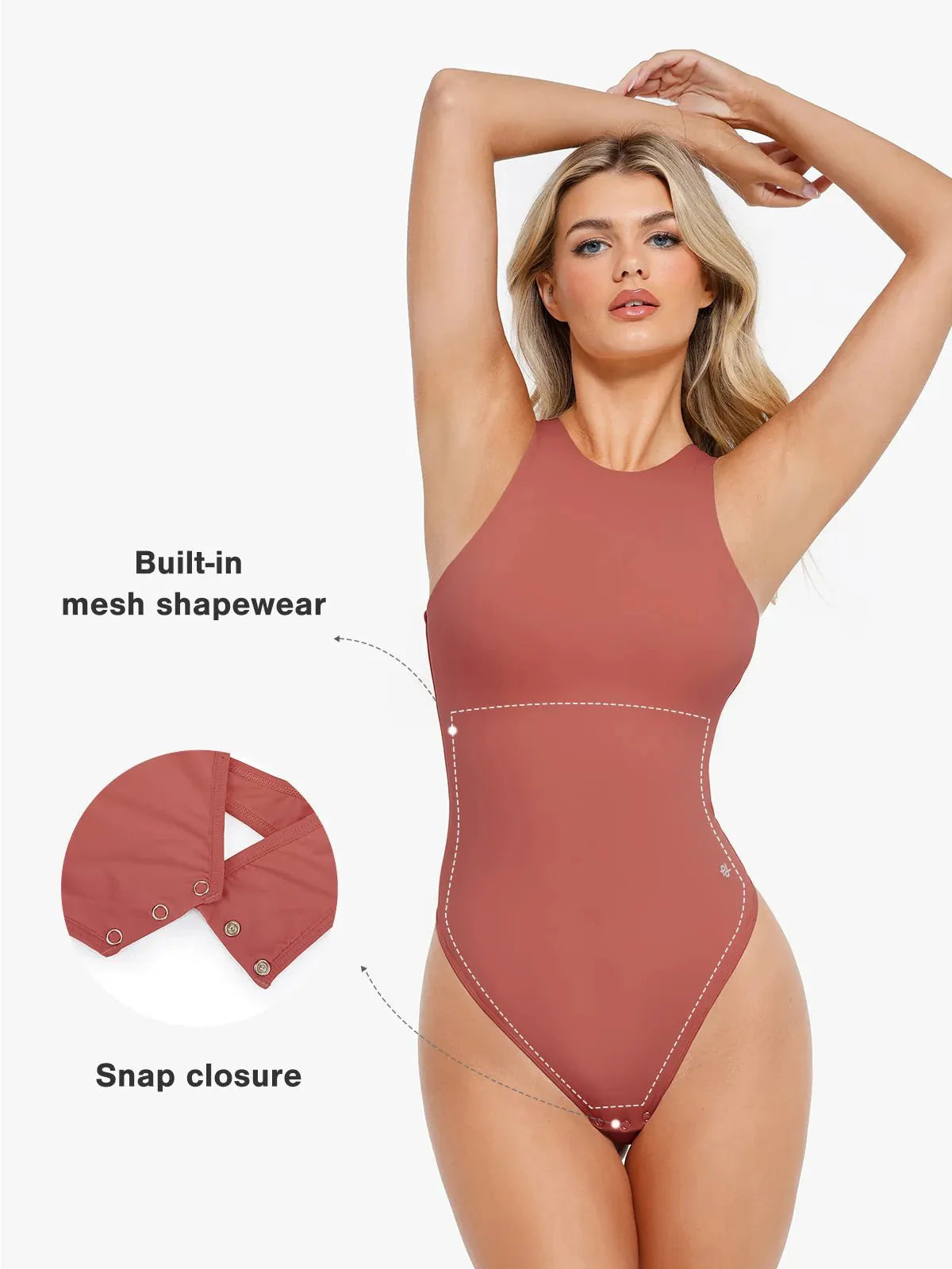 Body Modelador CloudSense Sem Mangas com Decote Redondo | Valentina Privée