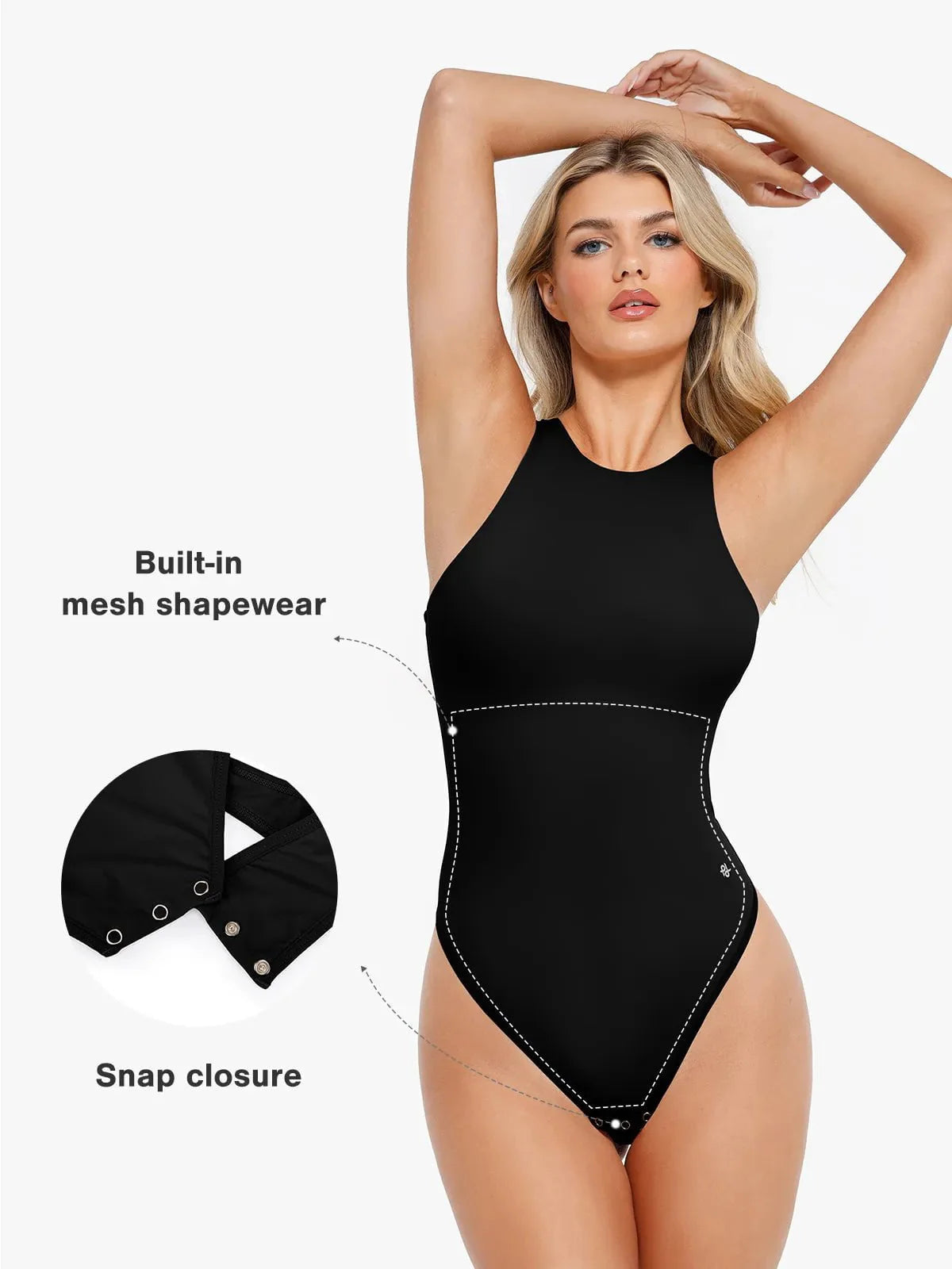 Body Modelador CloudSense Sem Mangas com Decote Redondo | Valentina Privée