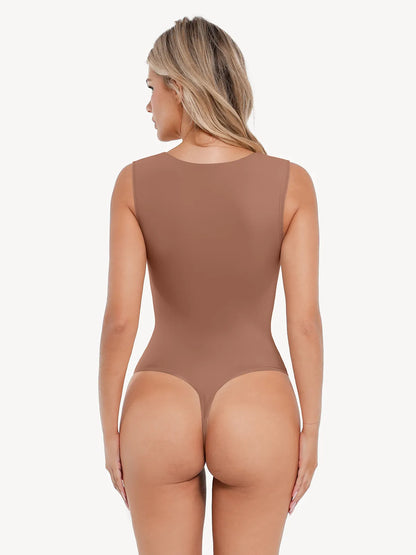 Body Modelador Sem Mangas com Decote Quadrado | CloudSense