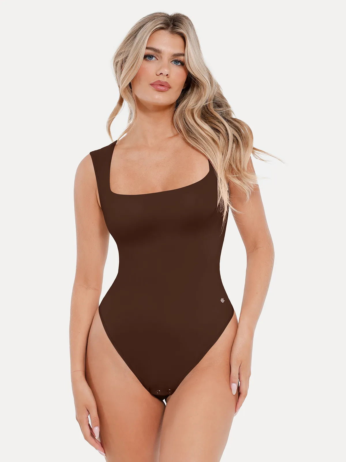 Body modelador Cloudsense sem mangas com decote quadrado