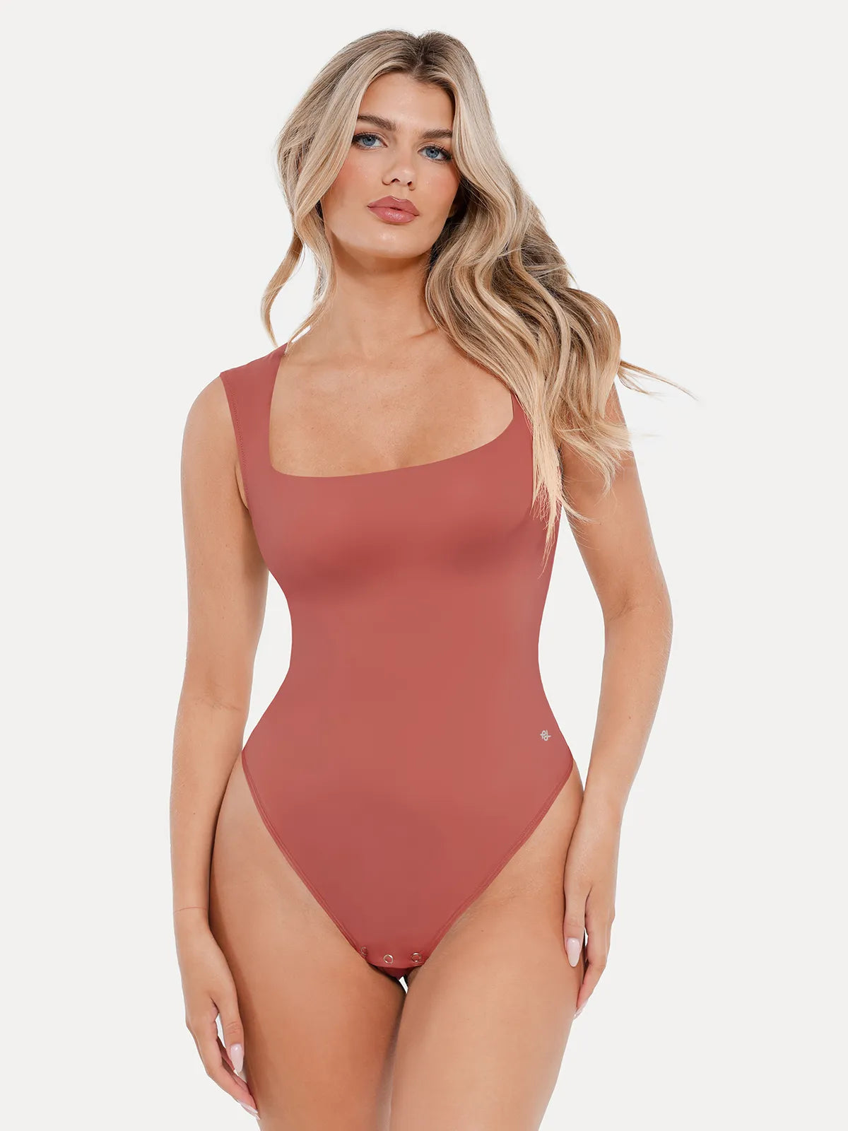 Body modelador Cloudsense sem mangas com decote quadrado