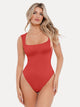 Body modelador Cloudsense sem mangas com decote quadrado