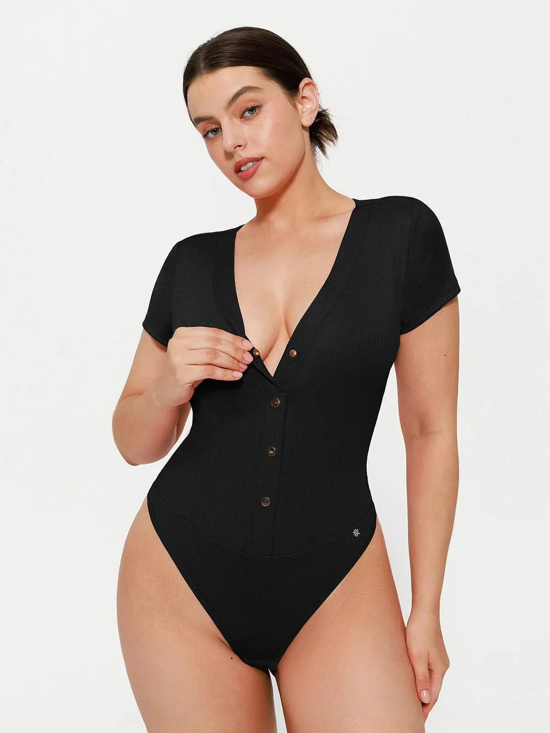 Body Modelador Decote V com Botões Frontais Valentina Privée