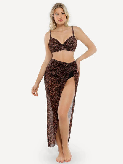Conjunto de Maiô Halter com Controle Abdominal e Saída de Praia | Valentina Privée