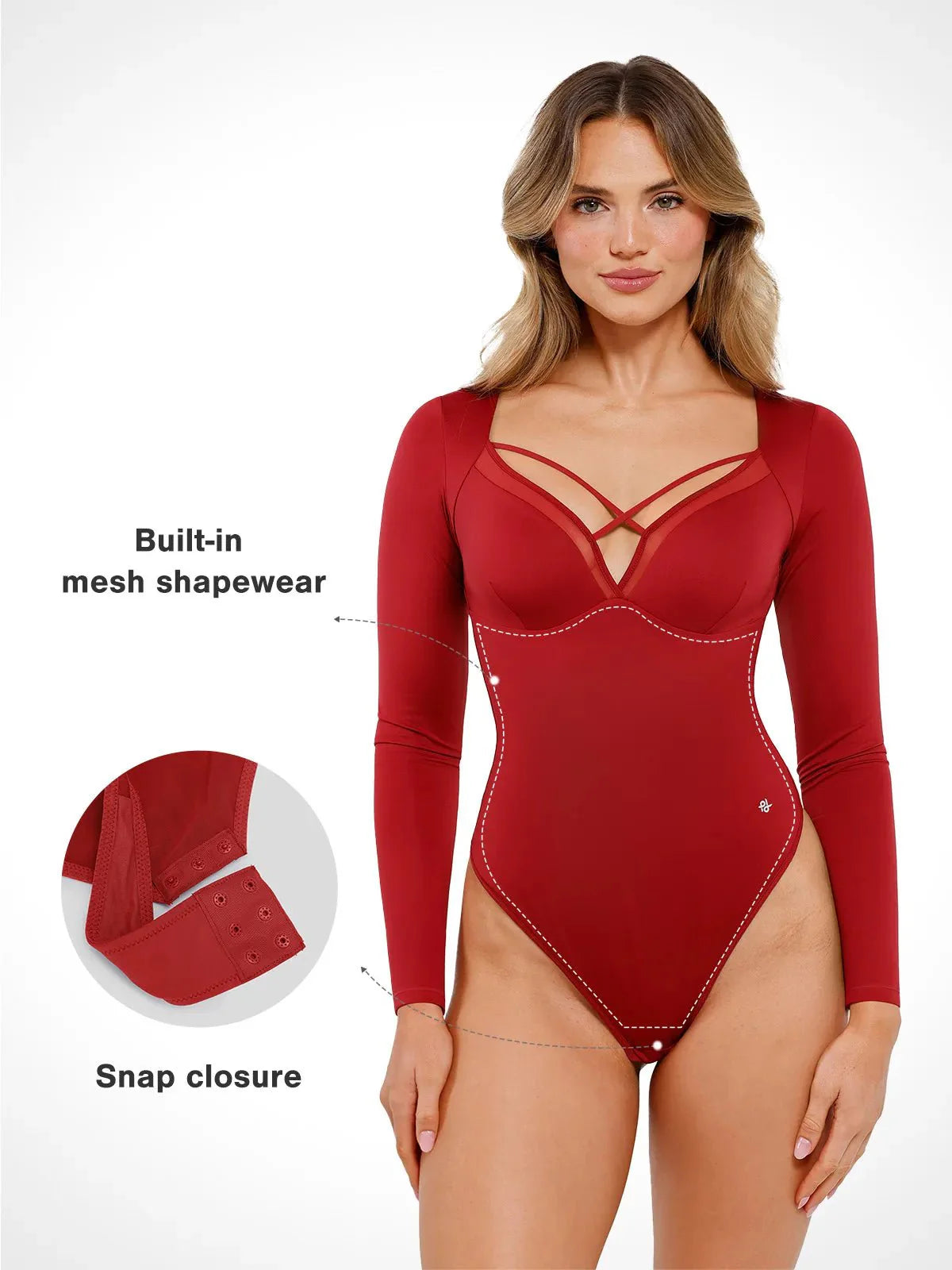 Body Modelador Feminino Manga Longa Valentina Privée | Silhueta Definida