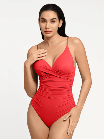 Maiô Modelador Frente Cruzada com Franzido Valentina Privée