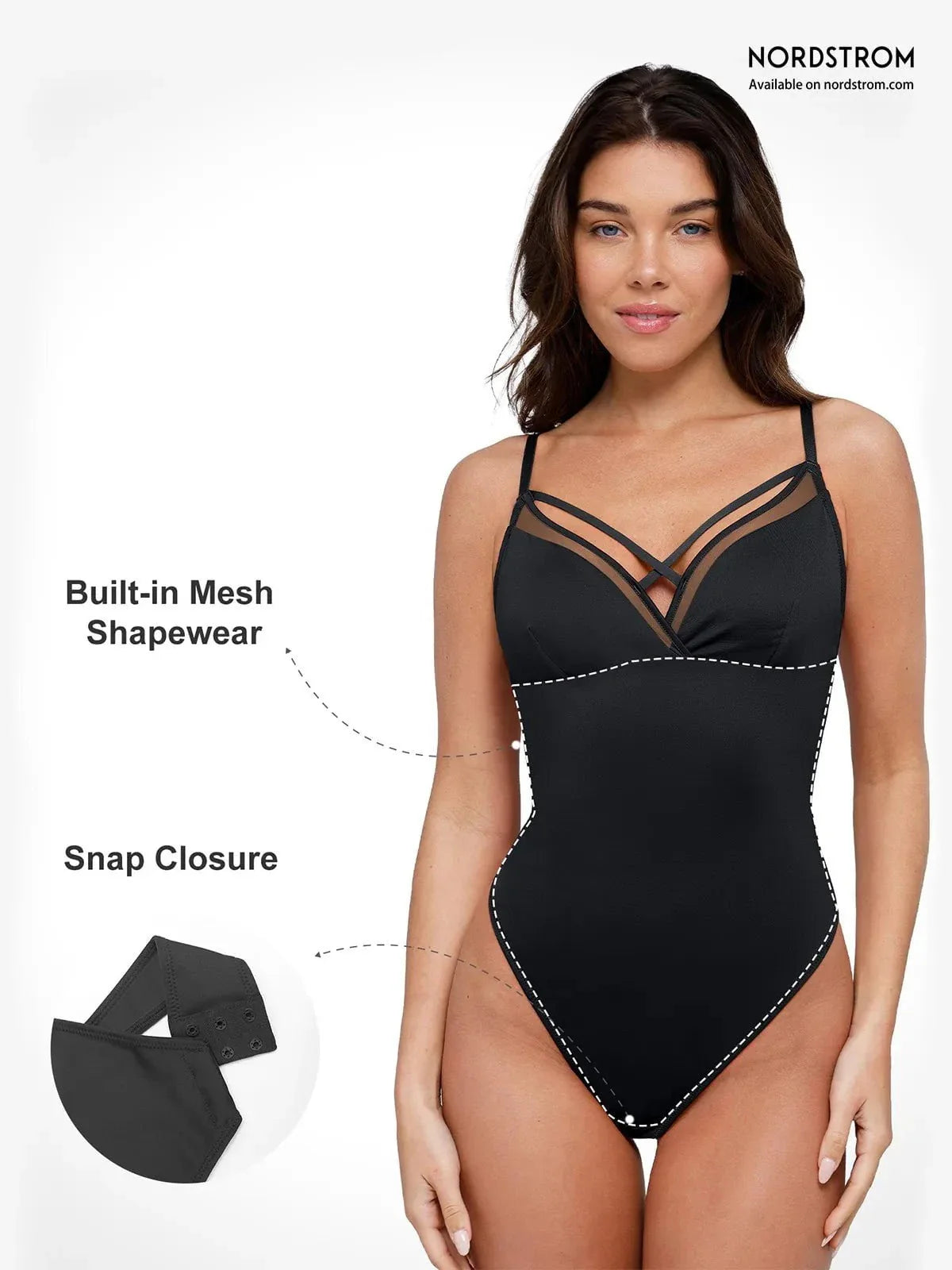 Body Modelador Sem Mangas em Tule com Controle Abdominal | Valentina Privée
