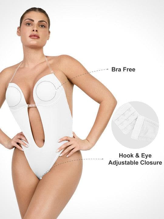 Body Modelador Halter Sem Costas Valentina Privée | Decote U Profundo Premium