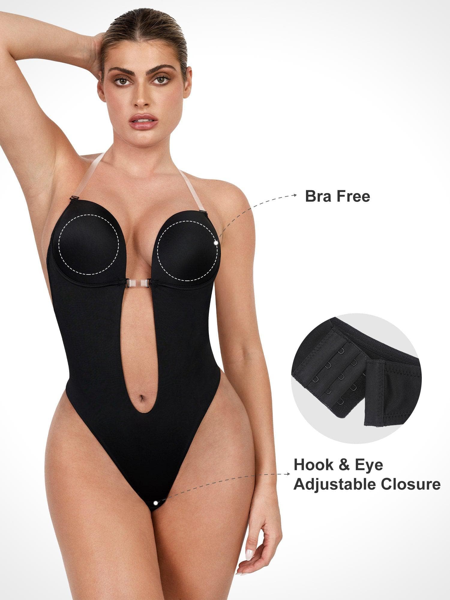 Body Modelador Halter Sem Costas Valentina Privée | Decote U Profundo Premium