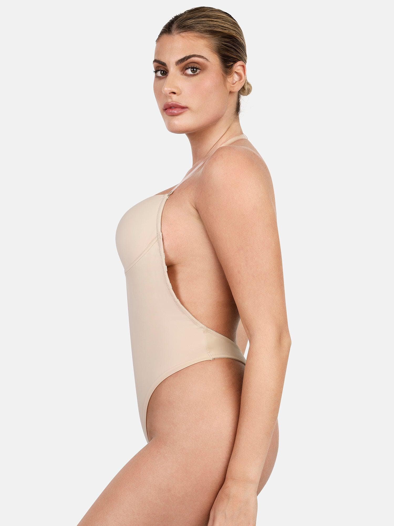 Body Modelador Halter Sem Costas Valentina Privée | Decote U Profundo Premium