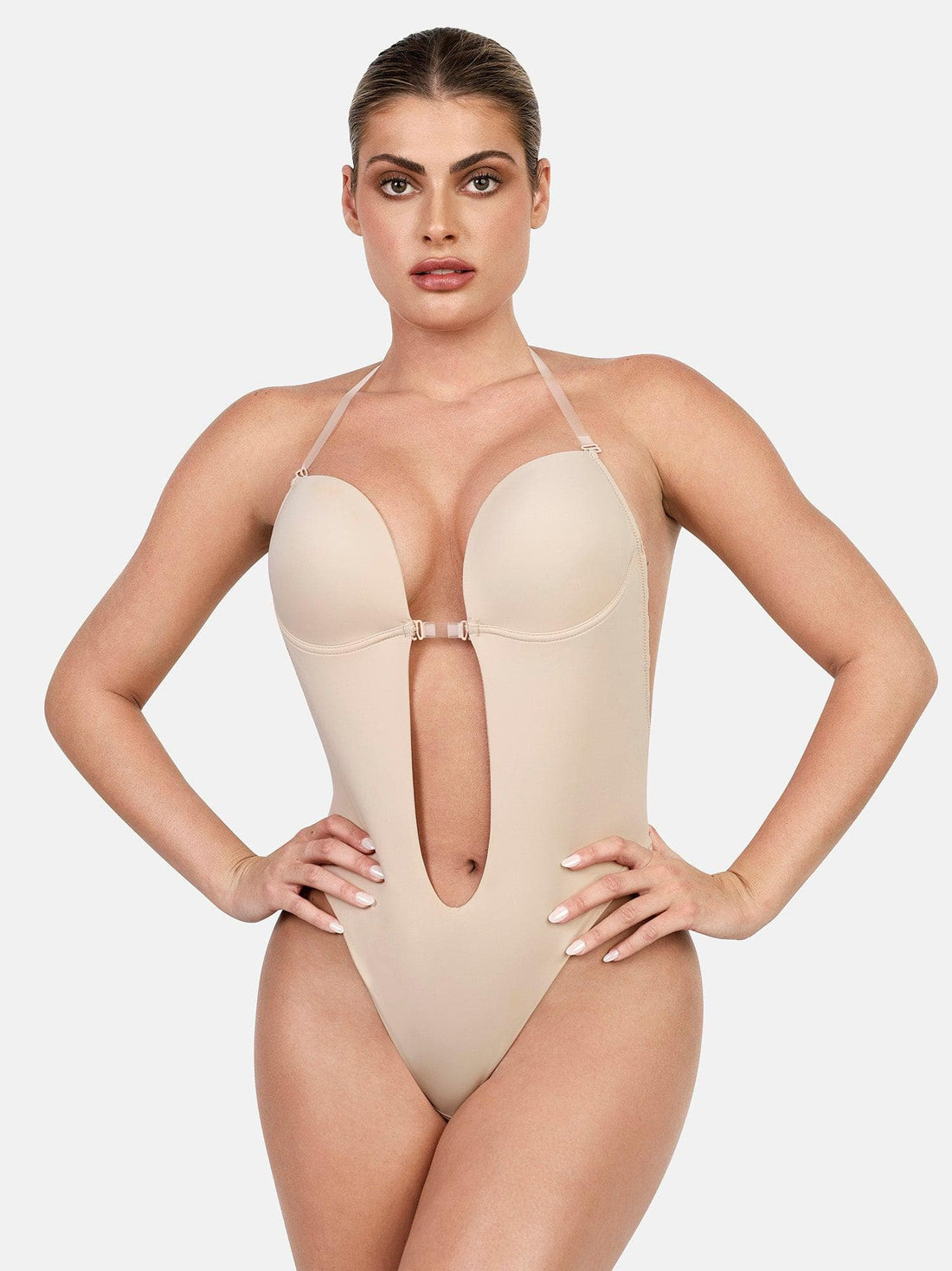 Body Modelador Halter Sem Costas Valentina Privée | Decote U Profundo Premium