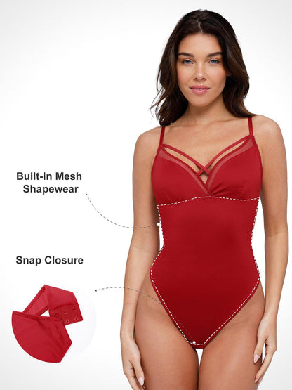 Body Modelador Sem Mangas em Tule com Controle Abdominal | Valentina Privée