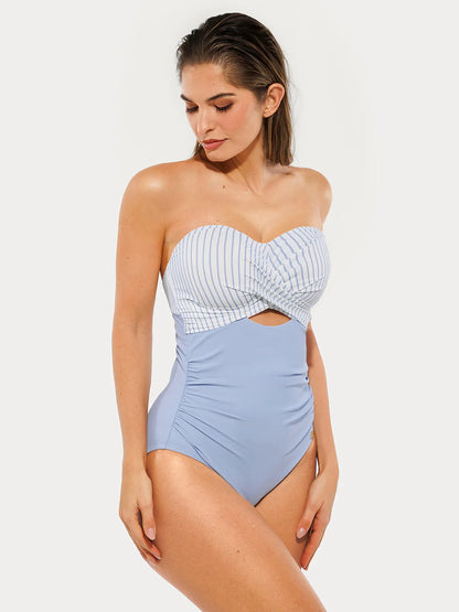 Maiô Modelador com Torção e Franzido com Alças Removíveis | Valentina Privée