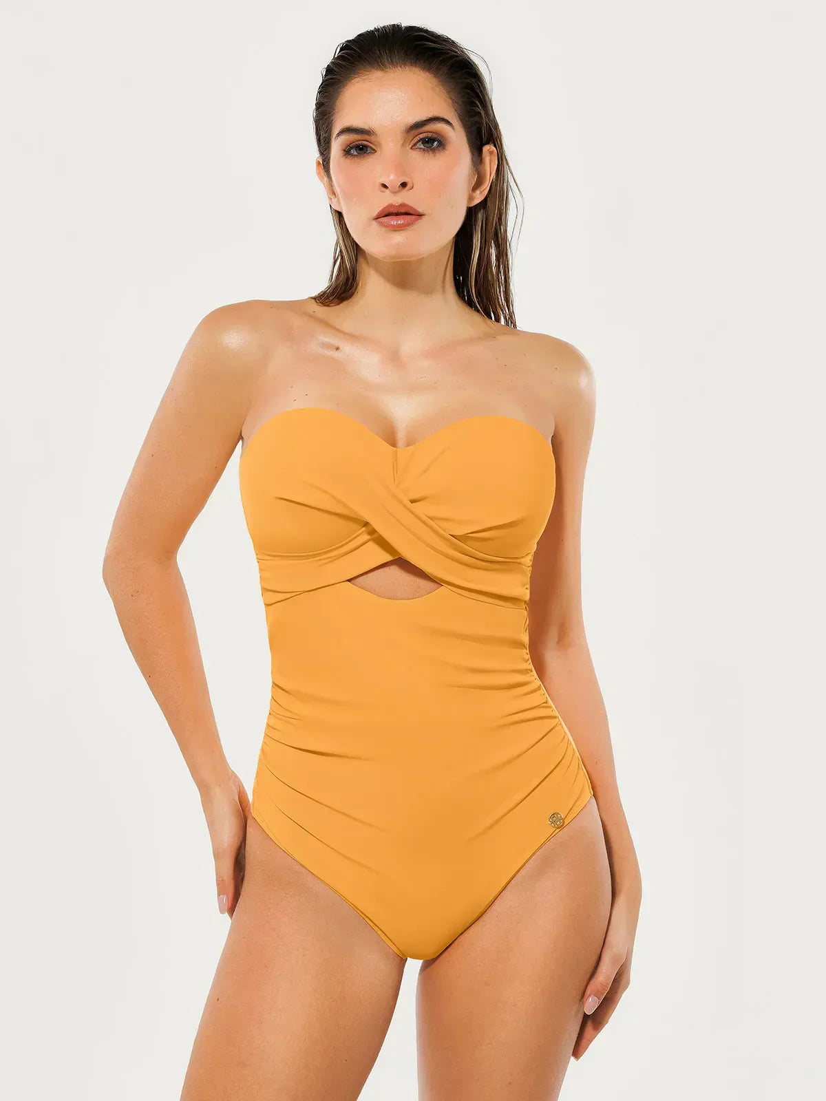 Maiô Modelador com Torção e Franzido com Alças Removíveis | Valentina Privée