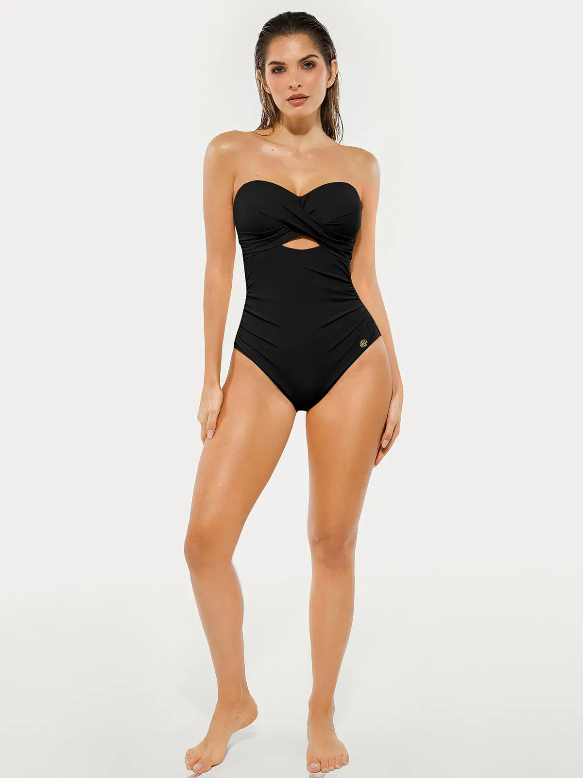 Maiô Modelador com Torção e Franzido com Alças Removíveis | Valentina Privée